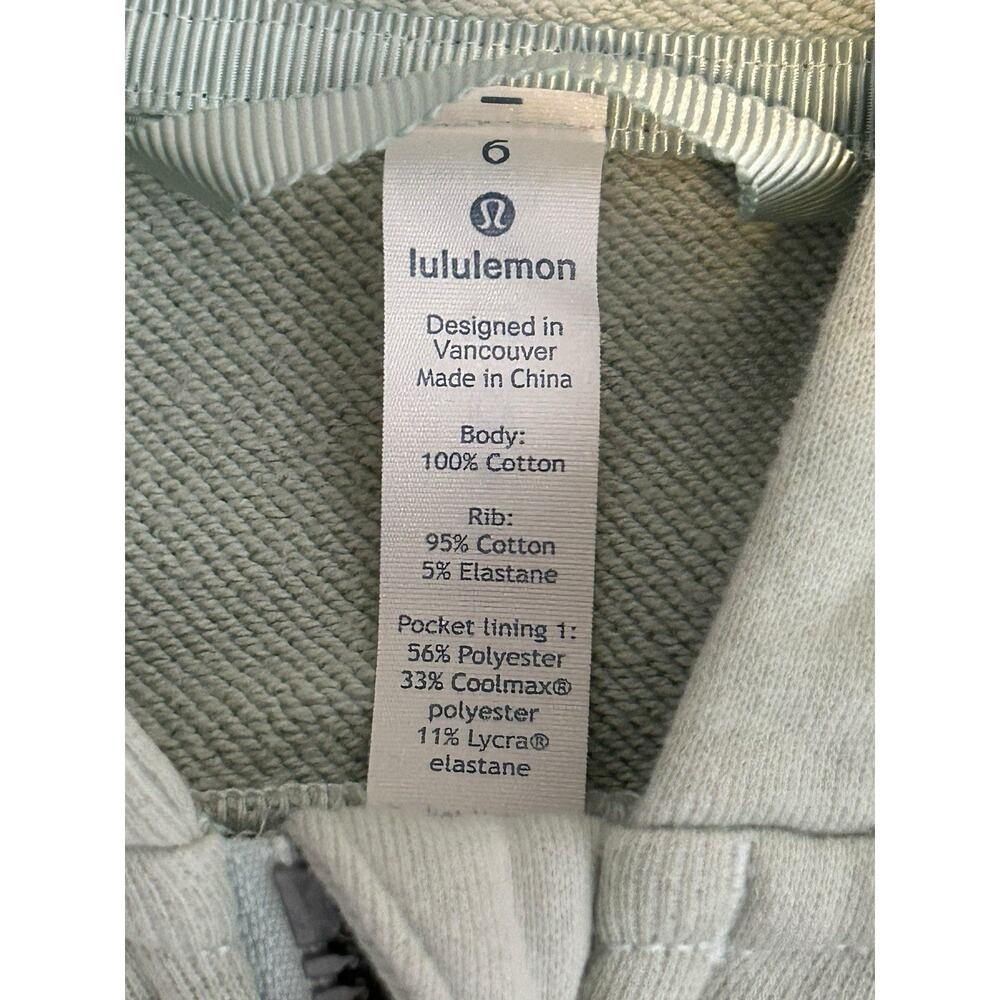 Lululemon Hoodie Womens 6 Mint Scuba Light Cotton Fleece Sweatshirt Heathered - Picture 5 of 12
